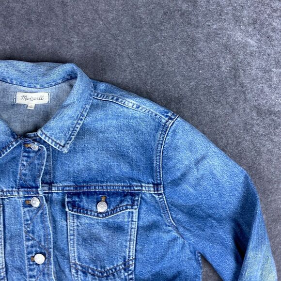 Madewell Jacket Womens Large Blue Denim Oversized Jean Trucker Y2K Button Up - Picture 6 of 13